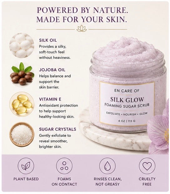 Silk Glow Foaming Sugar Scrub – Gentle Exfoliating Polish for Sensitive Skin