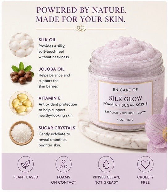 Silk Glow Foaming Sugar Scrub – Gentle Exfoliating Polish for Sensitive Skin by En.C.O. product image 3