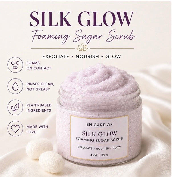 Silk Glow Foaming Sugar Scrub – Gentle Exfoliating Polish for Sensitive Skin
