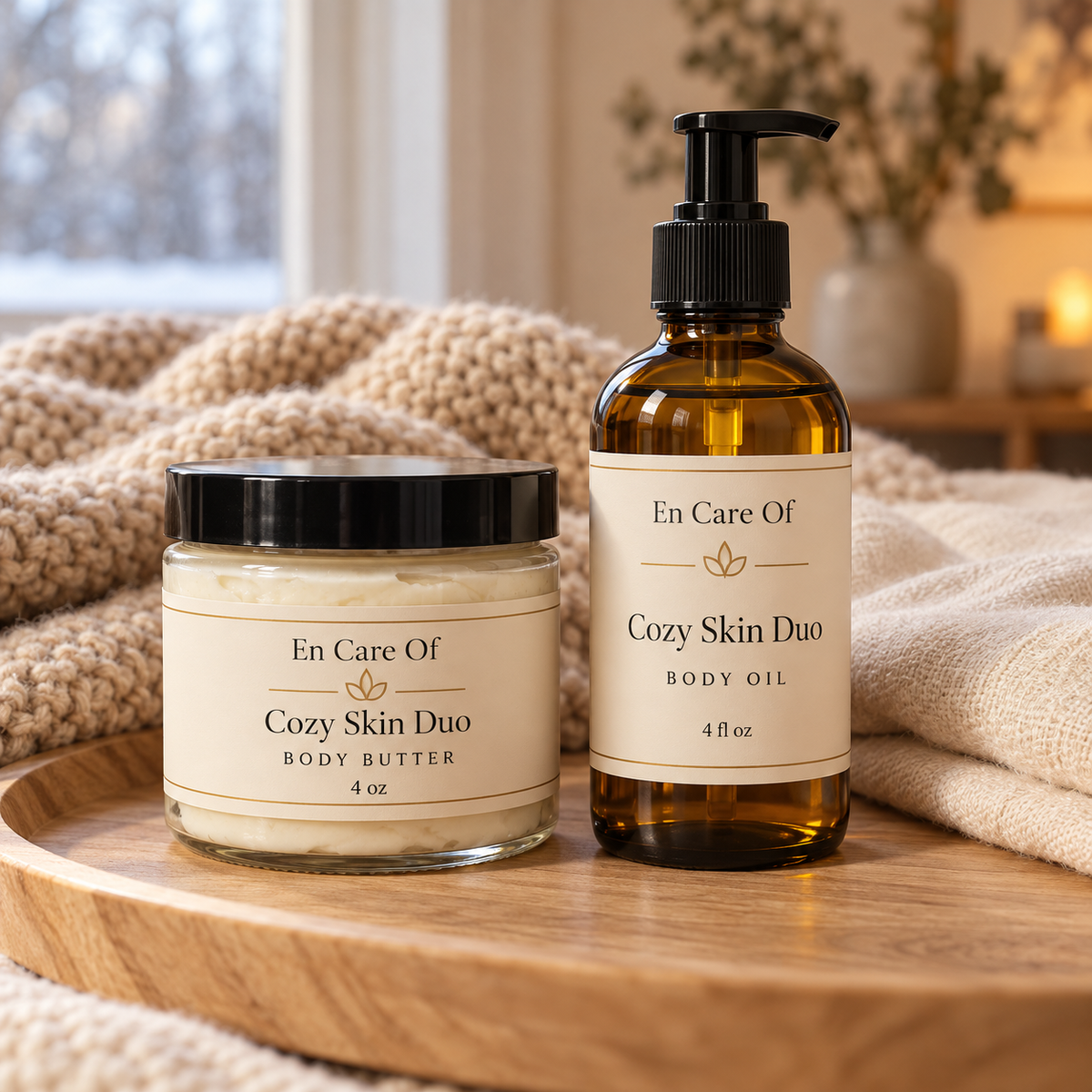 Cozy Skin Duo | 4 oz Body Butter + 4 oz Body Oil | Handmade in Buffalo, NY