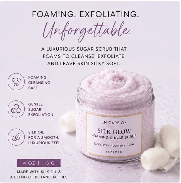 Silk Glow Foaming Sugar Scrub – Gentle Exfoliating Polish for Sensitive Skin